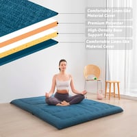 MAXYOYO Hordozható Összecsukható Futon Matrac 135x190cm Prussian Blue 5