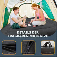 MAXYOYO összecsukható futon matrac hipoallergén hab, fogantyúval és cipzárral - sötétszürke - 135x190 cm 3