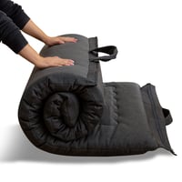 MAXYOYO összecsukható futon matrac hipoallergén hab, fogantyúval és cipzárral - sötétszürke - 135x190 cm 1