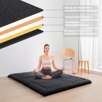 MAXYOYO összecsukható futon matrac hipoallergén hab, fogantyúval és cipzárral - sötétszürke - 135x190 cm 5