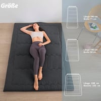 MAXYOYO összecsukható futon matrac hipoallergén hab, fogantyúval és cipzárral - sötétszürke - 135x190 cm 4