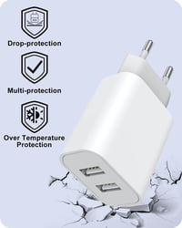 MAXZIQF 2db Gyors USB Töltő MFI Tanúsítvánnyal - Dupla Portos Fali Adapter iPhone 14/13/12/11/X/8 Samsung Xiaomi Huawei Telefonokhoz 3