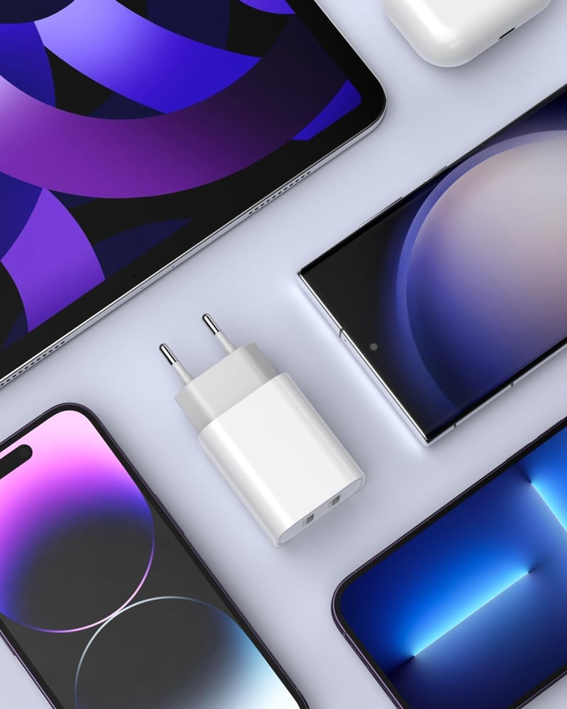 MAXZIQF 2db Gyors USB Töltő MFI Tanúsítvánnyal - Dupla Portos Fali Adapter iPhone 14/13/12/11/X/8 Samsung Xiaomi Huawei Telefonokhoz