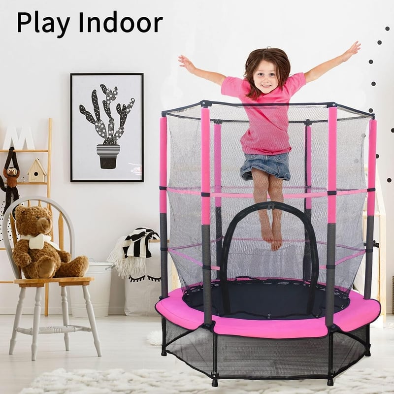 Maycoly 140 cm gyerek trambulin biztonsági hálóval és párnázott védelemmel