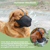 Botniță din plasă moale pentru câini Mayerzon, negru, mărimea M (circumferința botului: 25-27 cm), pentru câini de talie mică și medie, reglabilă, anti-mușcătură, permite respirația și băutul 7