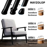 MAYZOLOP 16 db Szék Lábvédő 26-33 mm Fekete Filc Keménylaminált Padlóhoz - fit : 28-34mm, Round Black 5