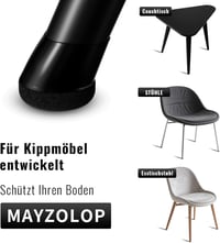 MAYZOLOP 16 db Szék Lábvédő 26-33 mm Fekete Filc Keménylaminált Padlóhoz - fit : 28-34mm, Round Black 3