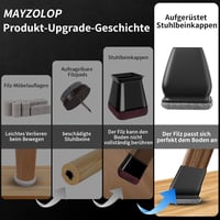 MAYZOLOP 16 db Szögletes Szék Lábvédő Sapka 22-27 mm Fekete Filc Padlóvédelem 3
