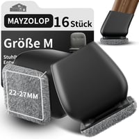 MAYZOLOP 16 db Szögletes Szék Lábvédő Sapka 22-27 mm Fekete Filc Padlóvédelem 1