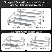Raft pentru condimente cu 4 niveluri, gri argintiu, lățime 34 cm, pentru dulap, fără găurire 2