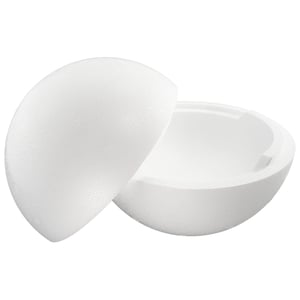 MCE-Commerce Polystyrénová guľa 20 cm biela, rozoberateľné pologule - Ø 20 cm, biela