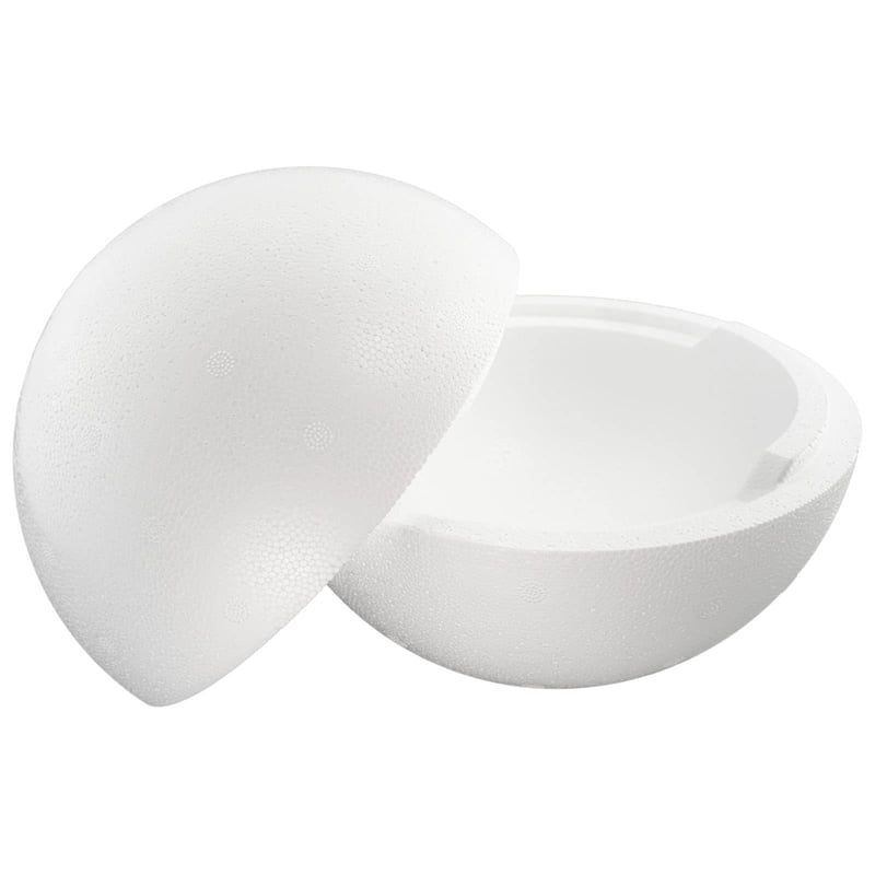 MCE-Commerce Polystyrénová guľa 20 cm biela, rozoberateľné pologule - Ø 20 cm, biela