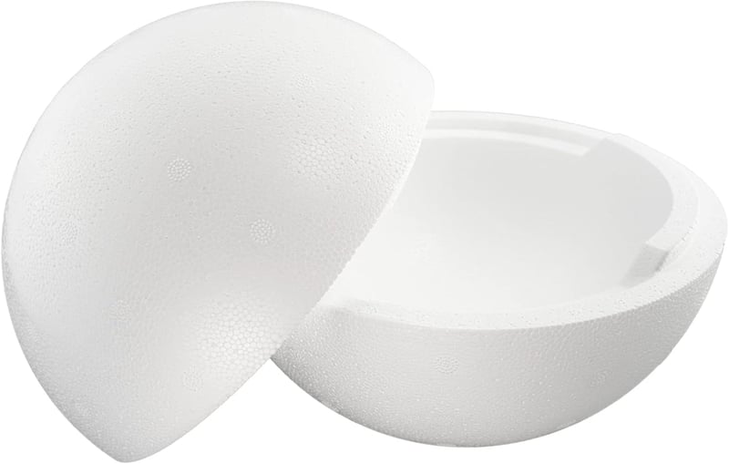 MCE-Commerce Polisztirol gömb 20 cm fehér szétválasztható félgömbök - Ø 20 cm, White