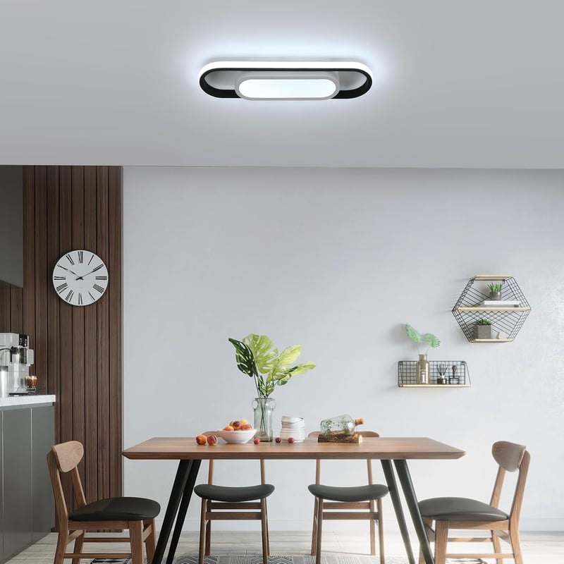 Mckalen 24W LED mennyezeti lámpa 3000 lm, 40 cm ovális, hideg fehér 6500K