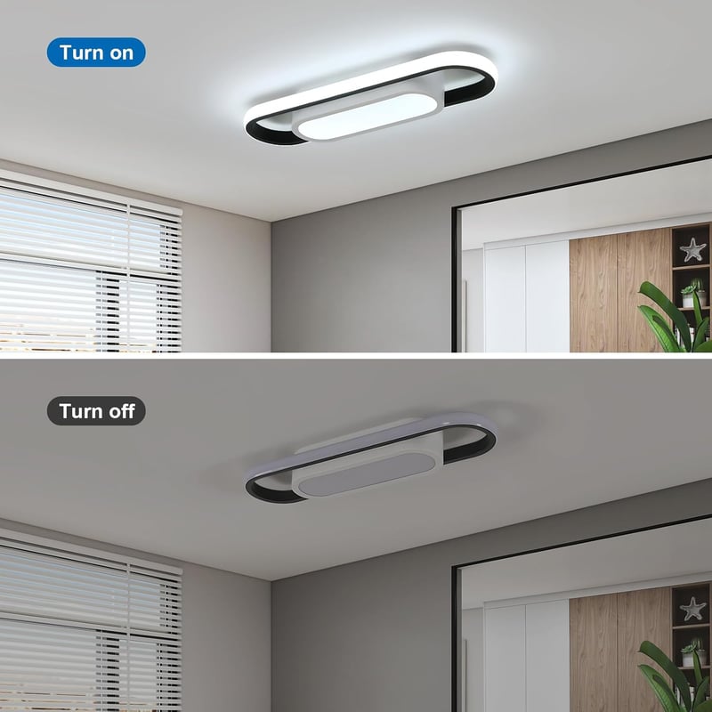 Mckalen 24W LED mennyezeti lámpa 3000 lm, 40 cm ovális, hideg fehér 6500K