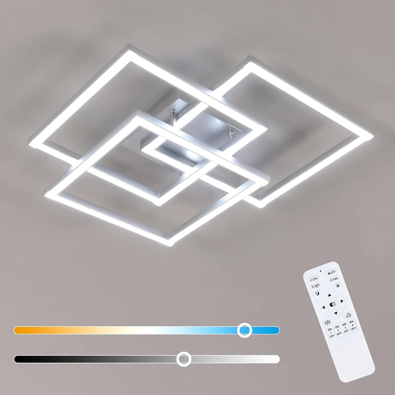Mckalen 40W LED Mennyezeti Lámpa Dimmelhető Távirányítóval 62cm Ezüst