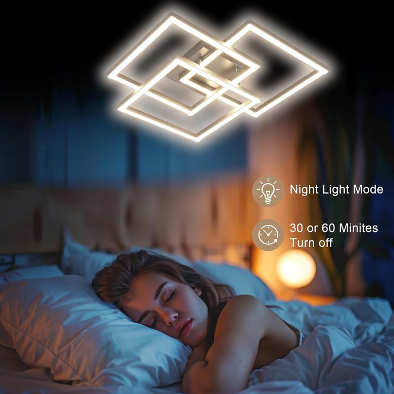 Mckalen 40W LED Mennyezeti Lámpa Dimmelhető Távirányítóval 62cm Ezüst