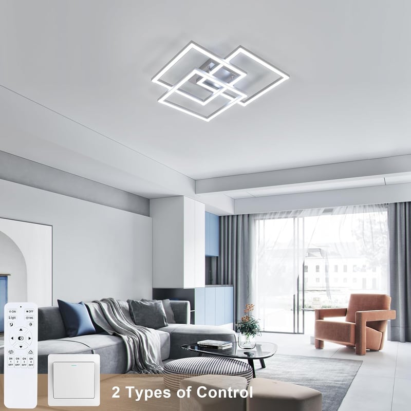 Mckalen 40W LED Mennyezeti Lámpa Dimmelhető Távirányítóval 62cm Ezüst