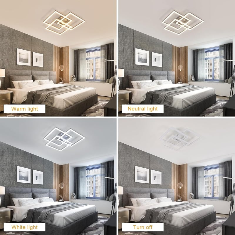 Mckalen 40W LED Mennyezeti Lámpa Dimmelhető Távirányítóval 62cm Ezüst