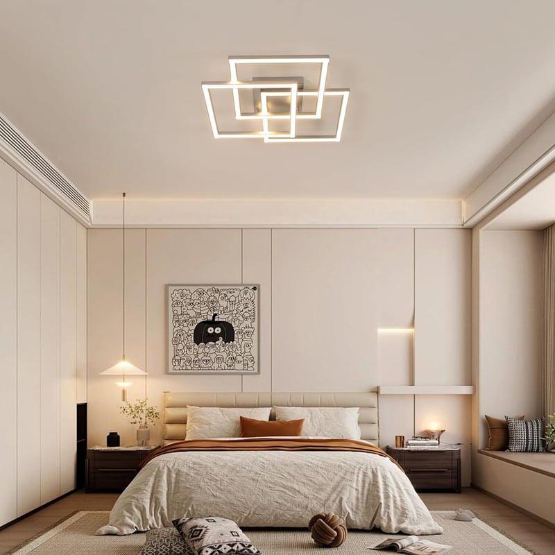 Mckalen 40W LED Mennyezeti Lámpa Dimmelhető Távirányítóval 62cm Ezüst
