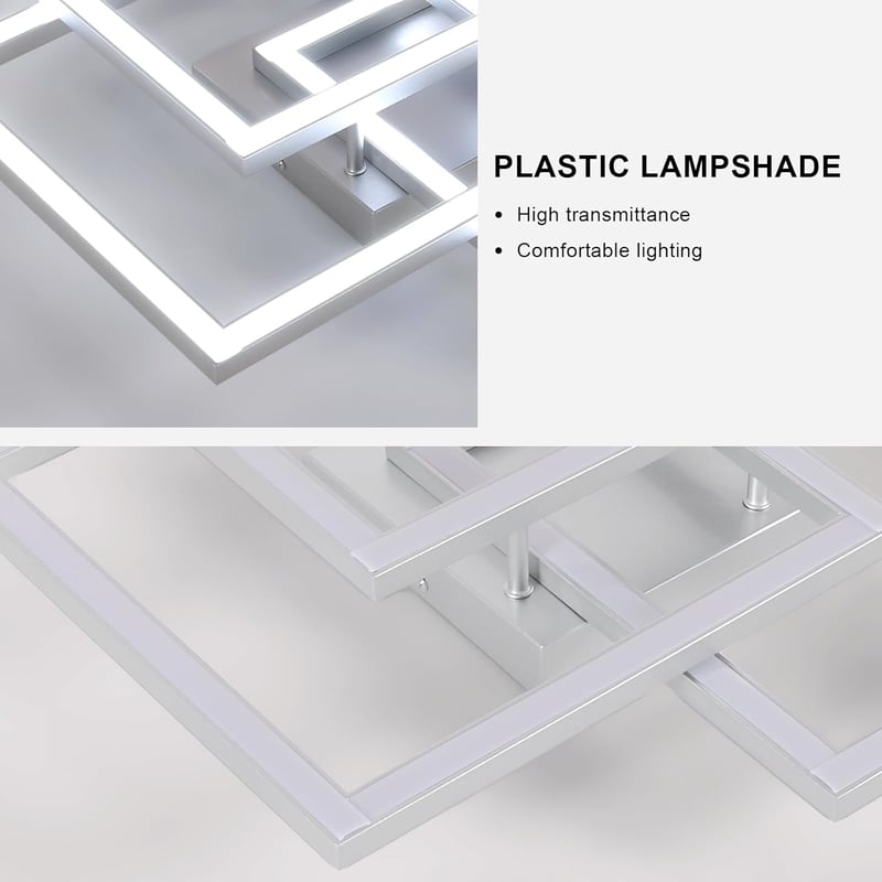 Mckalen 40W LED Mennyezeti Lámpa Dimmelhető Távirányítóval 62cm Ezüst