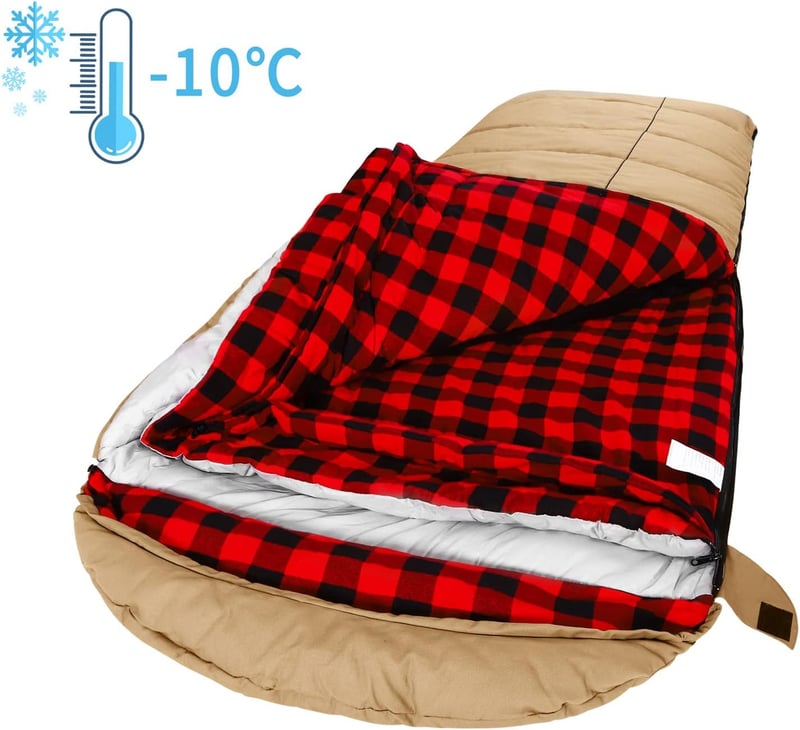 Mcota téli vászon hálózsák flannel béléssel, 240cm X 90 cm, kemping és halászat