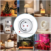 MDCMLKS Priză cu Temporizator Mecanic, Program 24 de Ore, 96 de Segmente, Interval de Comutare de 15 Minute, Temporizator Analogic pentru Lămpi și Decorațiuni de Sărbători 7