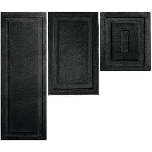 Set de 3 covorașe de baie mDesign - negru