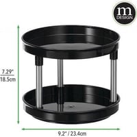 mDesign Forgatható Kozmetikai Tároló Tálca - 23 cm-es Stílusos Polc 4