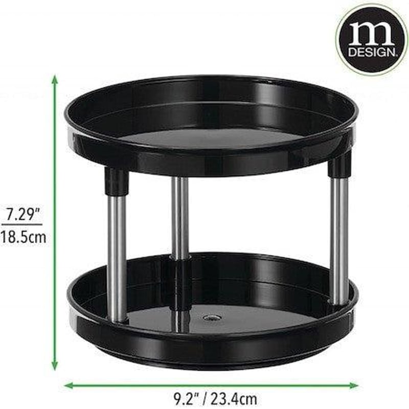 mDesign Forgatható Kozmetikai Tároló Tálca - 23 cm-es Stílusos Polc