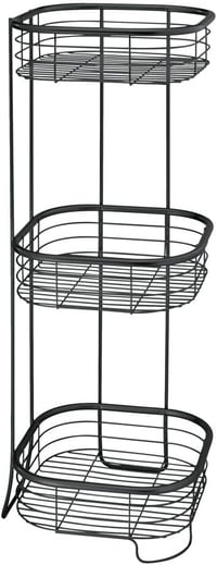 mDesign fürdőszobai sarokpolc 3 szintes rozsdamentes matt fekete 6