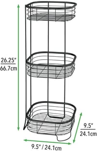 mDesign fürdőszobai sarokpolc 3 szintes rozsdamentes matt fekete 4