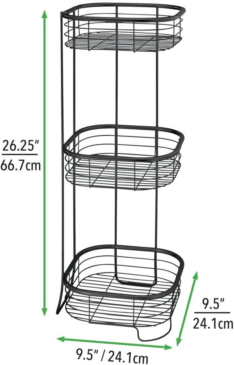 mDesign fürdőszobai sarokpolc 3 szintes rozsdamentes matt fekete