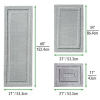 mDesign Mikroszálas Fürdőszobai Zuhanyzó Szőnyeg Szett 3 Darab Szürke 3