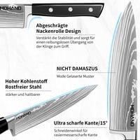 MDHAND 6 részes konyhai kés készlet késtartóval, ollóval és élességítővel 4