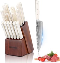 MDHAND Konyhai Kés Készlet 6 Darabos Késsel, Steak Késekkel és Élezővel 1