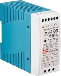 MeanWell MDR-60-12 DIN-sín tápegység 60W 12V 5A ipari vezérléshez 1