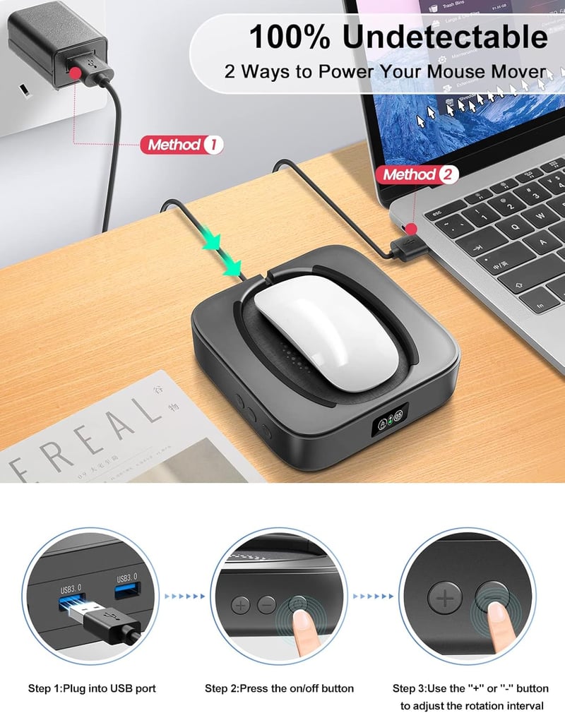 Meatanty Egér Mozgató USB - Automatikus Egermotor LED Kijelzővel