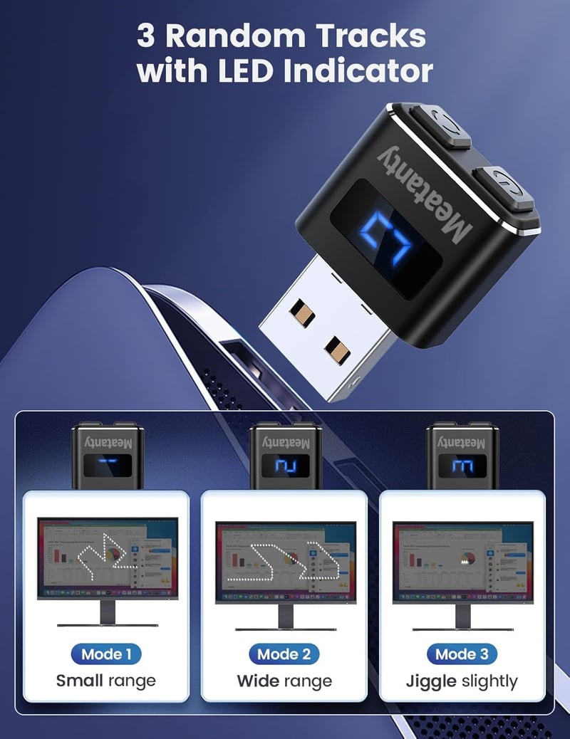 meatanty USB Egérmozgató 3 Mód Digitális Kijelzővel és Védőtokkal