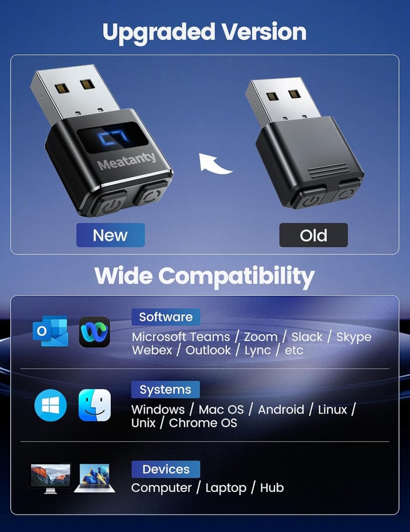 meatanty USB Egérmozgató 3 Mód Digitális Kijelzővel és Védőtokkal
