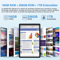 Tablet MEBERRY 10,36", Android 13, 2K displej, 16 GB RAM + 256 GB ROM, osemjadrový procesor 2,0 GHz, 5G WiFi, 13 MP fotoaparát, 8600 mAh, certifikácia GMS, modrý 3