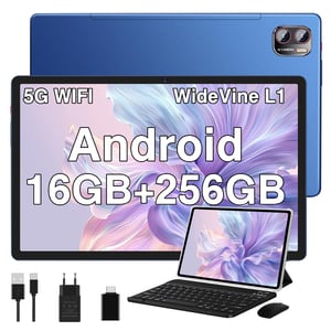 MEBERRY 10,36-inčni Android 13 tablet, 2K zaslon, 16 GB RAM + 256 GB ROM, osmojezgreni procesor 2,0 GHz, 5G WiFi, kamera od 13 MP, 8600 mAh, GMS certificiran, plavi