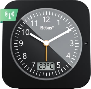 Mebus 25609 Rádiós Ébresztőóra Hőmérővel, Dátumkijelzéssel és Hátlámpa Funkcióval - Single, Black