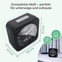Mebus 25609 Rádiós Ébresztőóra Hőmérővel, Dátumkijelzéssel és Hátlámpa Funkcióval - Single, Black 5