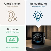 Mebus 25609 Rádiós Ébresztőóra Hőmérővel, Dátumkijelzéssel és Hátlámpa Funkcióval - Single, Black 7