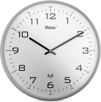 Mebus 30 cm-es rádióvezérelt falióra szürke kerettel fehér számlappal 1