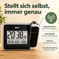 Mebus 42425 Projekciós Rádiójel-vezérelt Ébresztőóra – Digitális Falióra Idővetítéssel, Hőmérővel 3