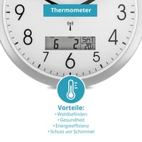 Mebus analogni zidni sat s radijskim upravljanjem, 30 cm, velike dimenzije, lako čitljiv, bešuman, srebrne boje 6