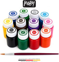 MEBY textilfesték készlet ecsettel, 12 szín × 25 ml 2