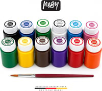 MEBY textilfesték készlet ecsettel, 12 szín × 25 ml 3
